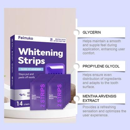 Purple Teeth Whitening Strips Oral Cleaning Removal Gel  Improve Dental Yellowing Oral Care, for Lasting Bright Smile